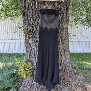 Dorian Ho‎ Designer Black Strapless Maxi Formal Cocktail Evening Dress